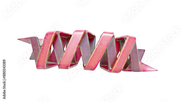 Obraz 3D Red Ribbon Spiral