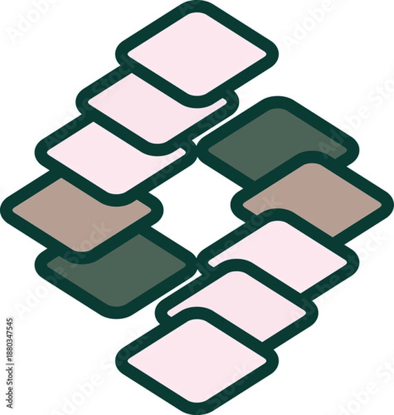 Obraz Geometric Hexagon Pattern with Parallelograms