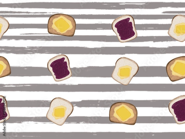 Fototapeta  Cute toast patten