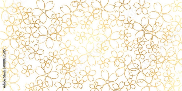 Obraz 金色の桜の花の背景素材イラスト