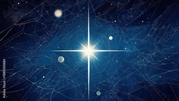 Fototapeta Cosmic starburst, celestial network