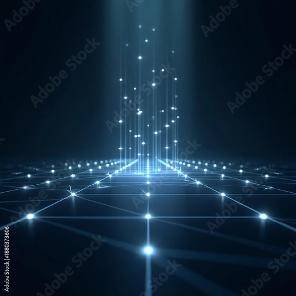 Obraz Search optimization network grid holographic light projection