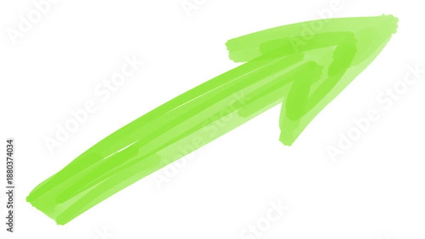 Obraz Green Marker Brushstroke Arrow.