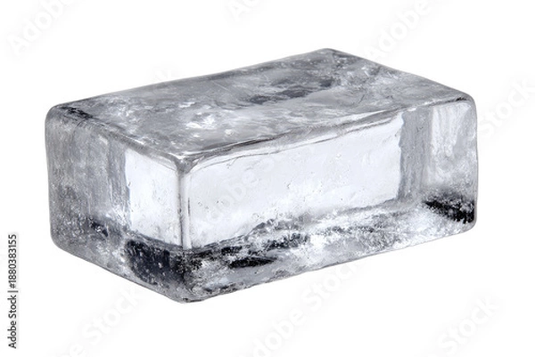 Obraz Rectangular block of clear ice, solid and cool, with subtle internal textures