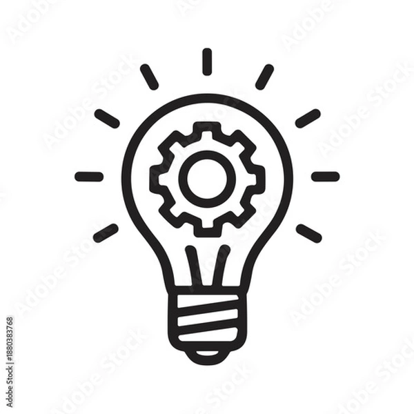 Obraz light bulb with gears