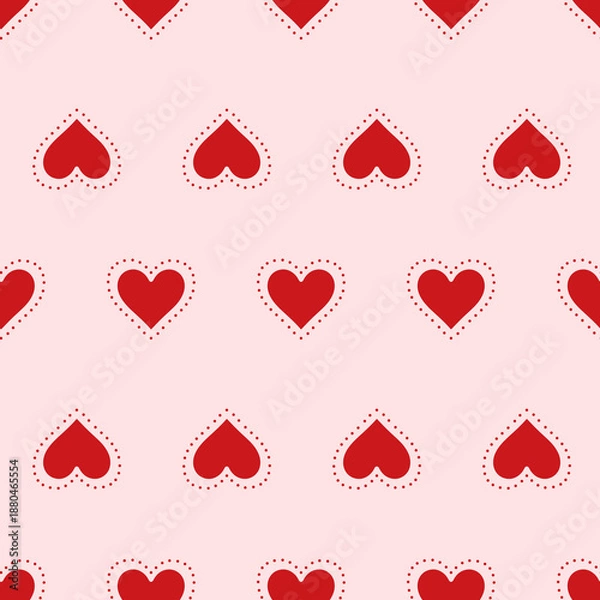 Obraz Seamless Red Dotted Heart Pattern