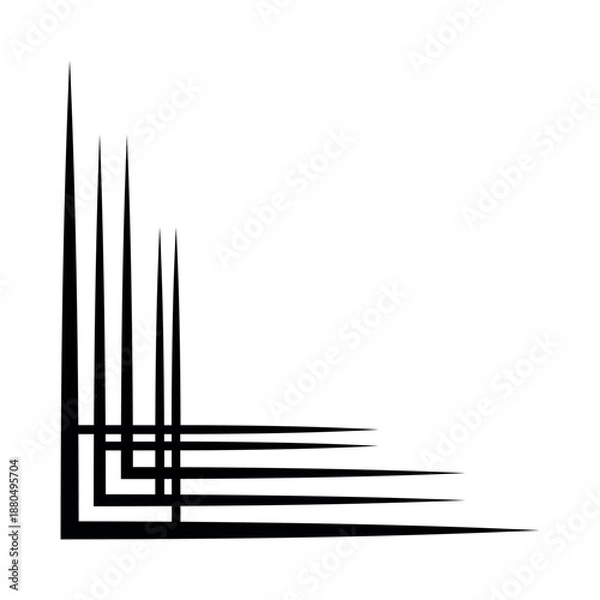 Obraz Frame angle black angular lines forming geometric corner composition background