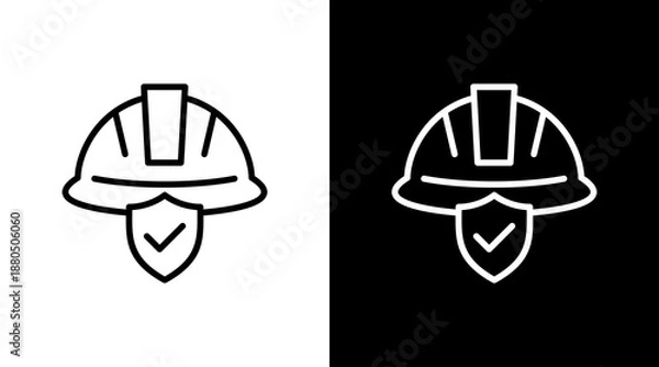 Obraz Hard Hat  White Icon Set Design