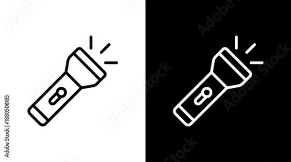 Obraz Flashlight  White Icon Set Design