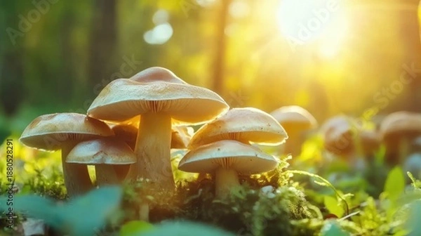 Obraz Mushrooms In Sunlight