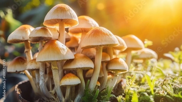 Obraz Mushrooms In Sunlight