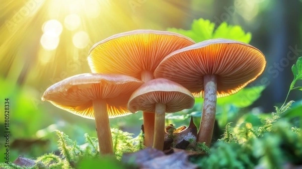 Obraz Mushrooms In Sunlight