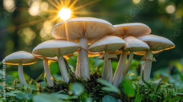 Obraz Mushrooms In Sunlight