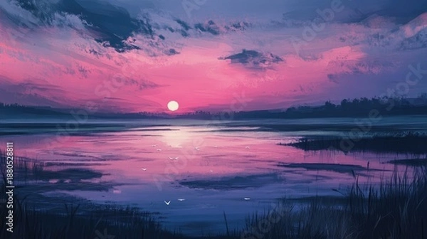 Obraz Pastel Sky Background Illustration