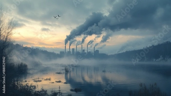 Obraz Pollution in a Beautiful Landscape