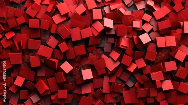 Obraz Red Grunge 3D Abstract Background Illustration