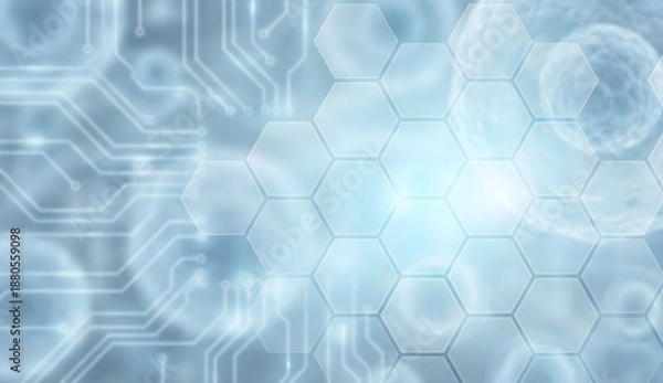 Fototapeta Hexagonal Medical Background with Digital Data