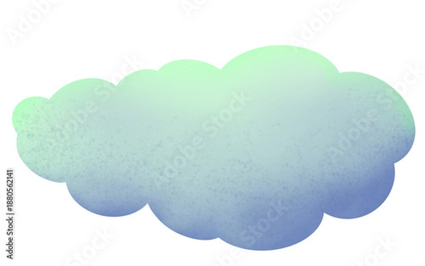 Obraz Cloud with green and blue gradient illustration
