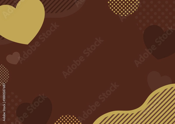 Obraz バレンタインの背景、ハートとおしゃれな幾何学模様