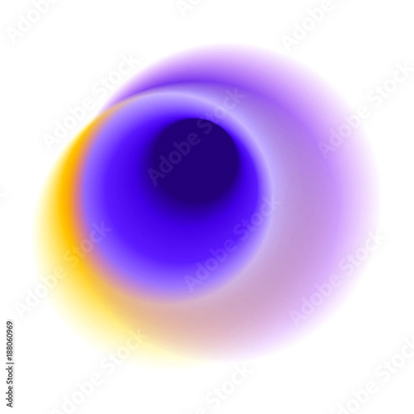 Obraz Purple gradient circle isolated on white background. Blue round spot or frame with bright colored texture. Pink blurred vector pattern.