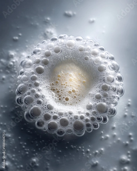 Obraz Clean bubble foam cluster with rounded circles on smooth bright gradient background