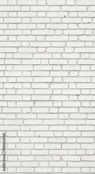 Obraz Rectangular construction blocks form a textured, weathered surface painted solid white.