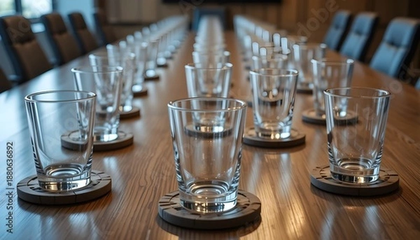 Fototapeta 테이블 위 글라스