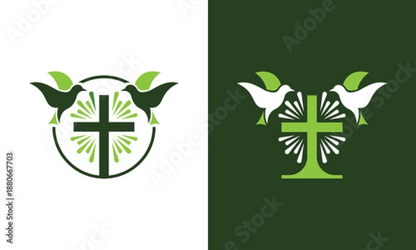 Obraz Dove Cross logo design