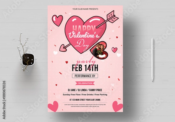 Obraz Valentine Flyer Layout