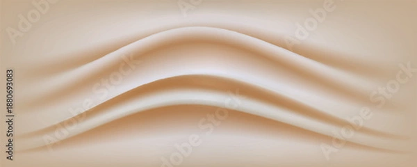Obraz Liquid cream background. Beige and white. 3d rendering. vector illustrations