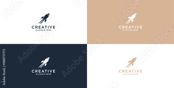 Obraz Rocket Logo Design Concept for Digital Marketing,
