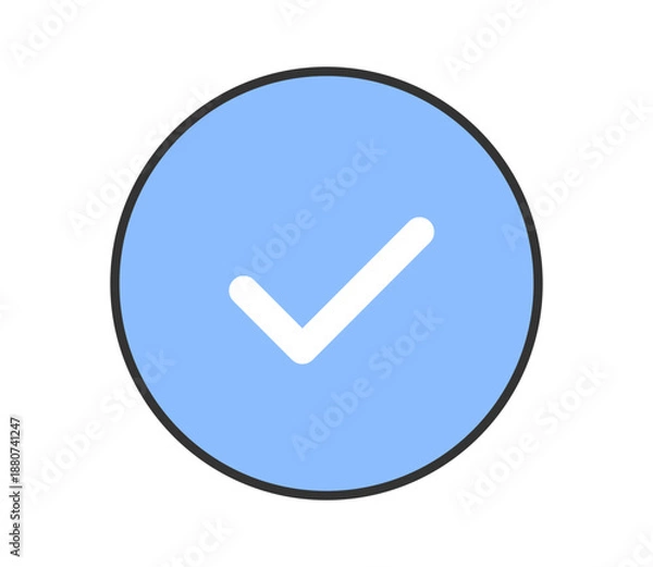 Obraz シンプルなチェックマークのアイコンイラスト　ベクター