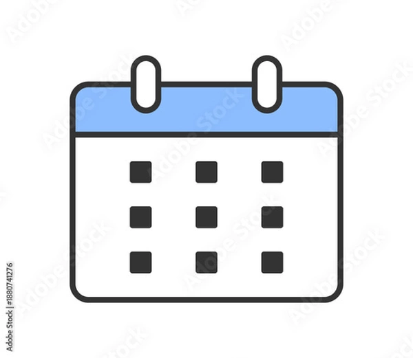 Obraz シンプルでかわいいカレンダーのアイコンイラスト　ベクター
