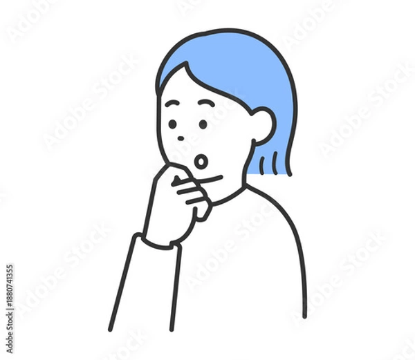 Obraz 考え事をする女性のイラスト　ベクター