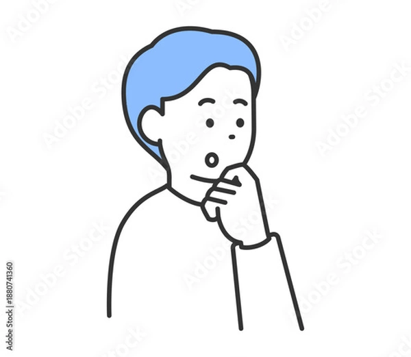 Obraz 考え事をする男性のイラスト　ベクター