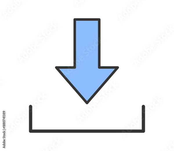 Obraz ダウンロードのシンプルなアイコンイラスト　ベクター