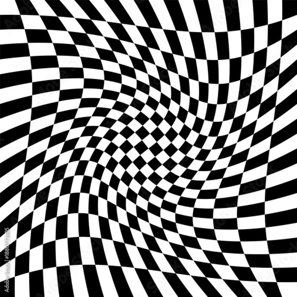 Obraz Checkered pattern background, checkerboard distorted squares