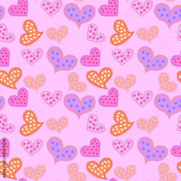 Fototapeta seamless pattern with hearts