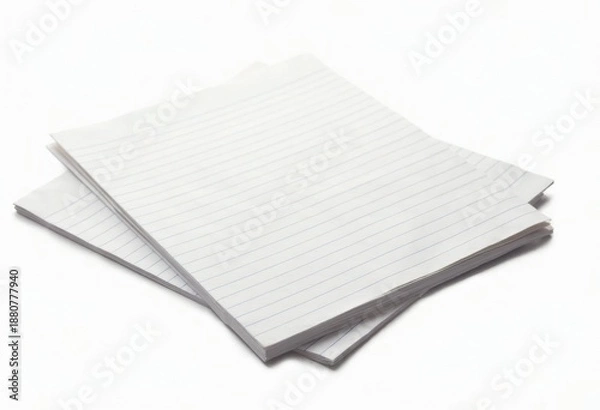 Obraz Stack of Blank Lined Paper Sheets for Writing and Note-Taking