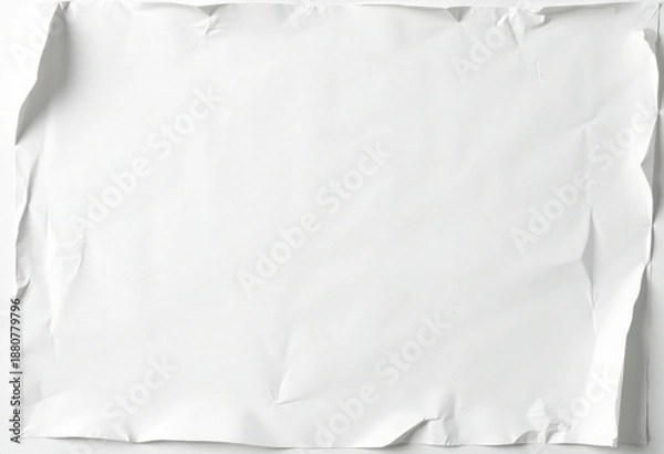 Obraz Crumpled White Paper Background with Texture and Depth