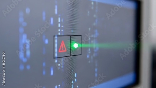 Obraz Warning Alert on Computer Screen with Laser.