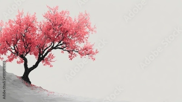 Obraz sakura tree on white or gradient background