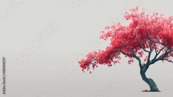 Obraz sakura tree on white or gradient background