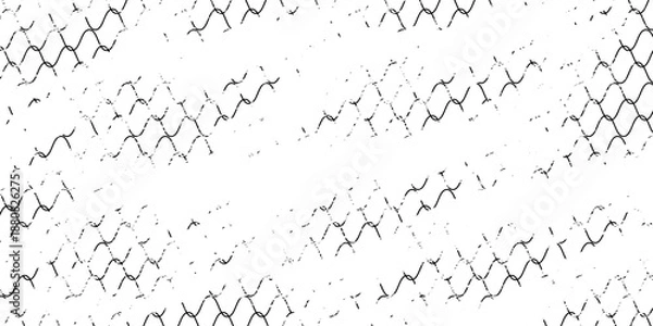 Obraz Net texture pattern on white background. Net texture pattern for backdrop and wallpaper. Realistic net pattern with black squares. Geometric background, vector illustration