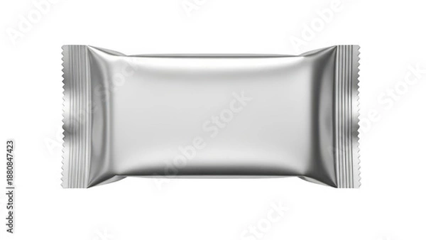 Obraz Silver foil snack packet isolated on transparent background