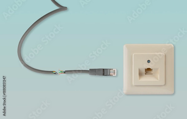 Obraz Durchschnittenes Netzwerkkabel