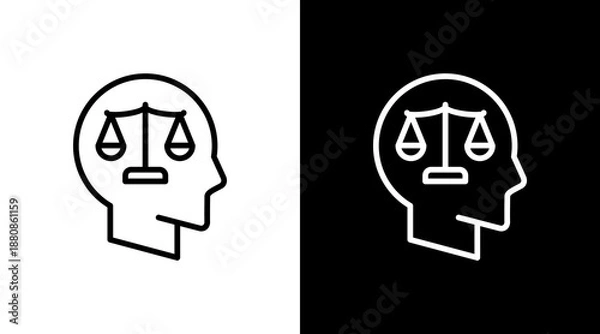 Obraz Mind Balance  White Icon Set Design