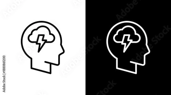 Obraz Stress  White Icon Set Design