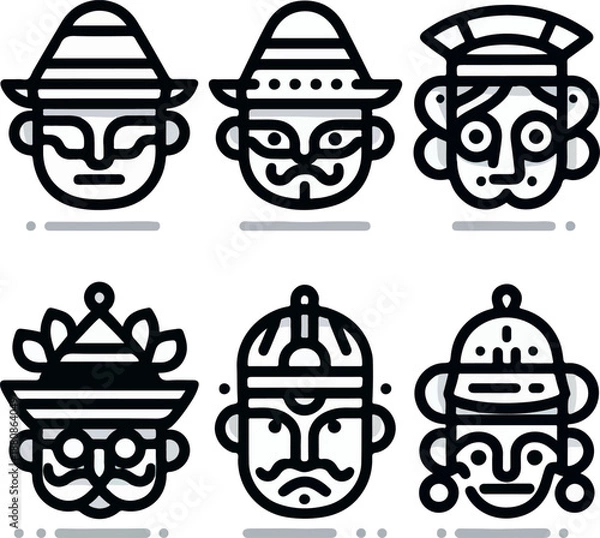 Fototapeta inca icon bundle set vector white background .