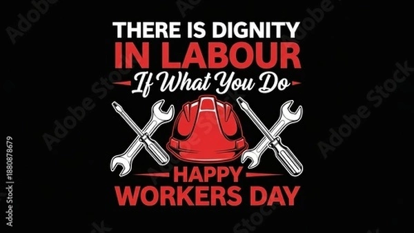 Obraz Inspirational workers day poster with labor theme